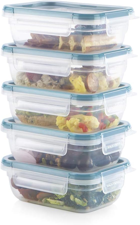 Snapware Total Solutions (10-Pack, 3 Cup) Plastic Food Storage Containers Set, Airtight & Leakproof Locking BPA-Free Lids Tupperware, Freezer Dishwasher Microwave Safe