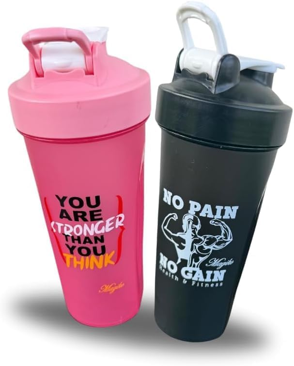 Blender Shaker Bottles for Protein, 28oz Portable Leakproof Pre-Workout Nutrition Water Bottle, BPA-Free Gym Protein Shaker for Sports & Outdoor Motivational Protein Shaker (Pink/Black)