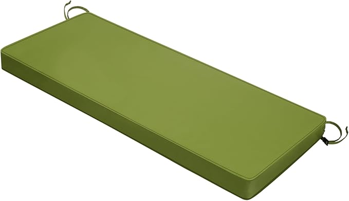 Outdoor Bench Cushion 42 x 18 x 3 Inch with Ties, Thick Waterproof Porch Swing Cushions for Patio Furniture Chair Pad, Seat Sofa Garden Replacement Cushion Sponge Filling