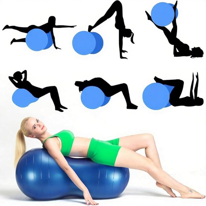 Exercise Stability Peanut Yoga Ball with Pump, Ball Plug，Used for Kids Adults, Gym, Birthing for Pregnancy