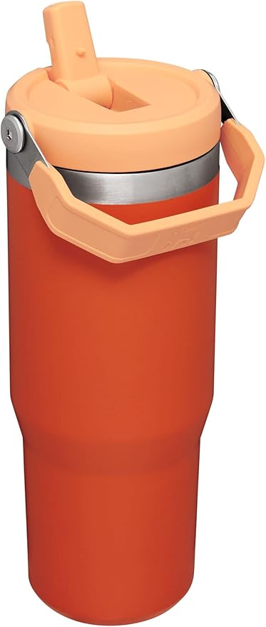 Stanley IceFlow Stainless Steel Tumbler with Straw - Vacuum Insulated Water Bottle for Home, Office or Car Reusable Cup with Straw Leak Resistant Flip Cold for 12 Hours or Iced for 2 Days (Tigerlily)