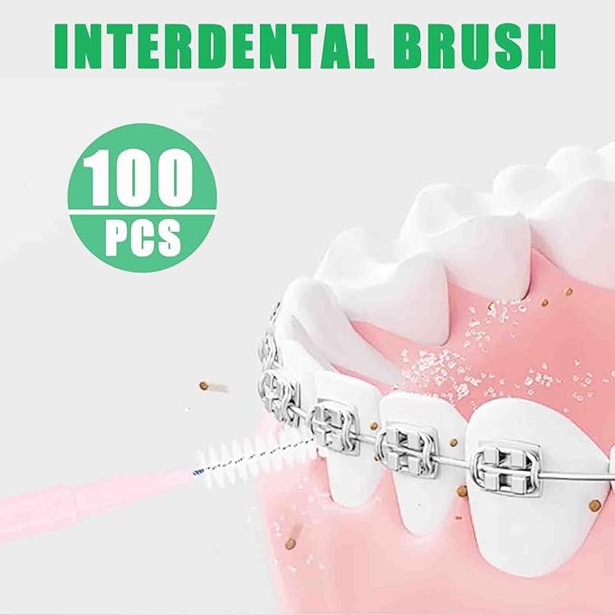 100pcs Interdental Brushes Dental Cleaning Tools Tooth Floss Picks Oral Hygiene Toothpicks