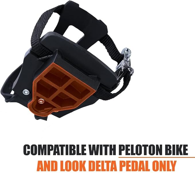 BV Bike Pedals Shimano SPD/Look Delta Compatible 9/16'' with Toe Clips - Peloton Pedals for Regular Shoes - Toe Cages for Peloton Bike - Exercise Bike Pedals - Universal Fit Bicycle Pedal