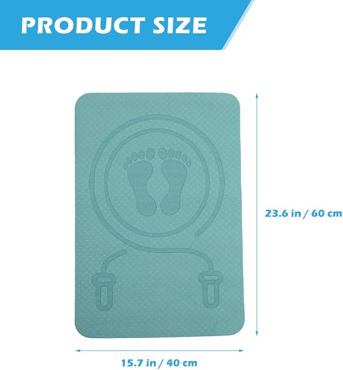 Kisangel Multi-function Non- Tpe Skipping Mat for Household Workout Shock-absorbing Exercise Pad for Boys and Girls Jump Rope Indoor Fitness