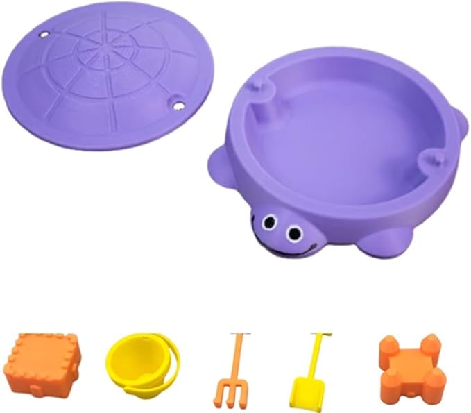 Mini Turtle Sandbox Desk Toy with Soft Sand and Small Tools, Premium Sand Garden for Desk Kit - Mini Zen Garden Kit Gifts Decor Desktop Accessories for Home, Office Stress Relief(Purple,6.5in no sand)