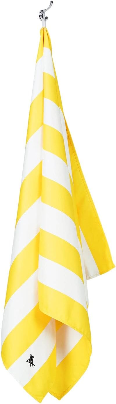 Dock & Bay Beach Towel - Quick Dry, Sand Free - Compact, Lightweight - 100% Recycled - Includes Bag - Cabana - Boracay Yellow - Large (160x90cm, 63x35)