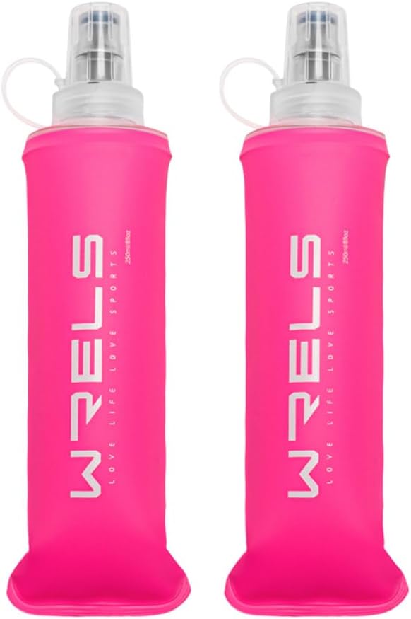 Folding Soft Flask Portable Collapsible Running Lightweight Water Bottle for Outdoor Sports,Travel with Mouthpeice Cover