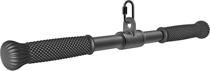 SELEWARE Rotating Straight Bar Cable Machines Attachments for Gym, Pull Down Bar Press Down Bar with Non-Slip Rubber Handle, Universal Attachment for Cable Machines