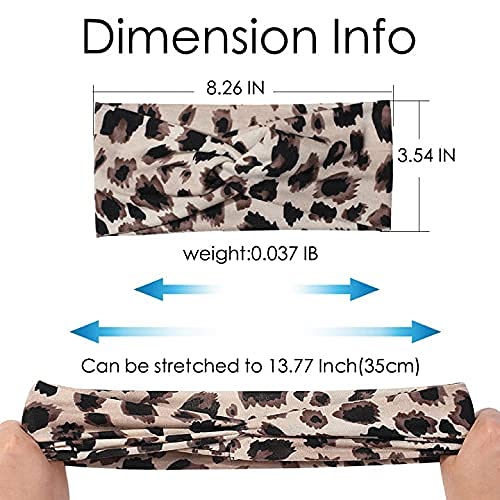 Artilady 6 Pack Wide Boho Headbands for Women - Soft Yoga Elastic Hair Bands for Girls Workout Running Sport Headwrap Non-slip Breathable (Printed)