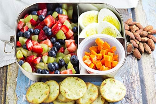 G.a HOMEFAVOR Stainless Steel Bento Lunch Box, Metal Lunch Container with 3-Compartment, 1200 ml, Ideal for Work & Travel, Meal Prep, Leak Proof, Dishwasher Safe