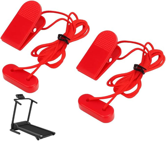 2pcs Magnetic Safety Switch, Strong Clip Fitness Magnet Key, Auto Stop Running Machine Key Replacement Fitness Magnet Key for Home Gym Commercial Treadmills