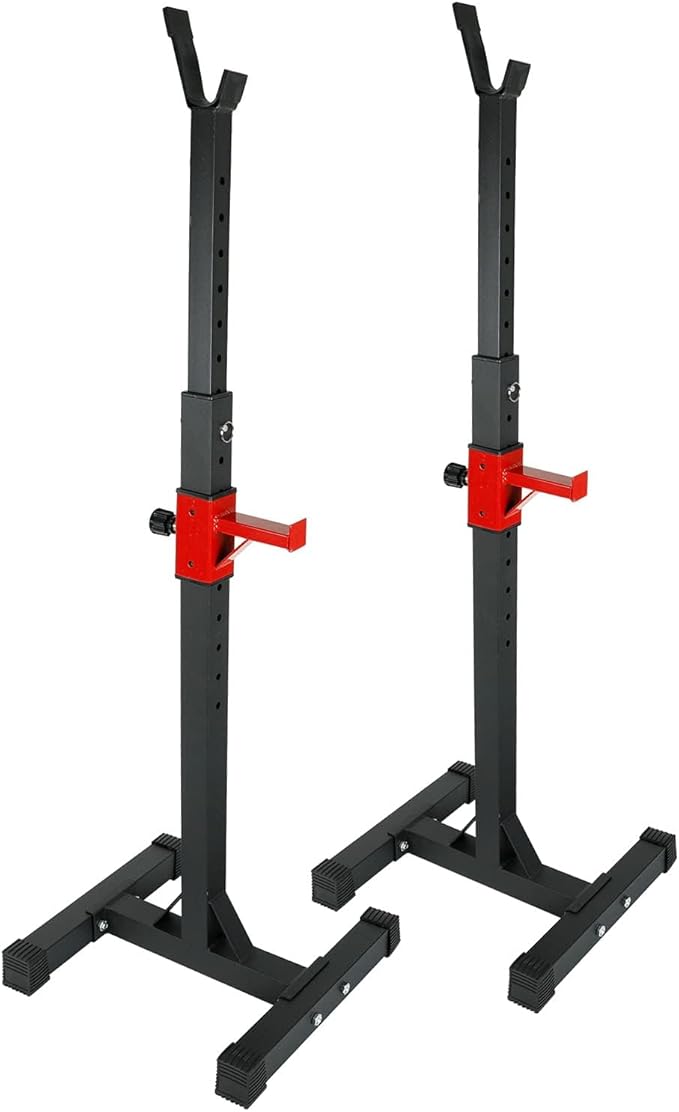 45-70.5inch Adjustable Bench Press Stands Dip Stand for Home Gym Full Body Multi-Function Workout Fitness, Adjustable Portable Squat Rack 441LBS Max Load
