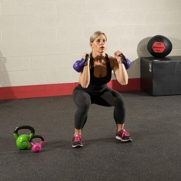 Body-Solid Vinyl Coated Kettlebells with Kettle Grip Handles, Perfect Kettlebells for Weight Training and Core Workout Exercise Equipments