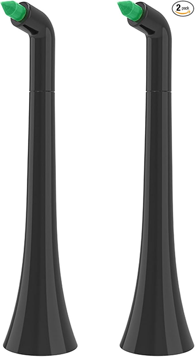 Interdental Cleaning Replacement Toothbrush Heads for Philips Sonicare Click-on System - 2-Pack | Braces Brush Heads with Dupont Bristles | Interproximal & Orthodontic Clean (Black, One Size)