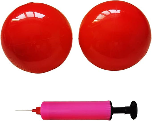 Yoga Massage Ball Smooth Ball – 4 inches Adjustable Firmness Massage Roller Balls for Back, Neck & Floor Therapy – Gentle Deep Muscle Relief for Sensitive Soft Tissue (red)