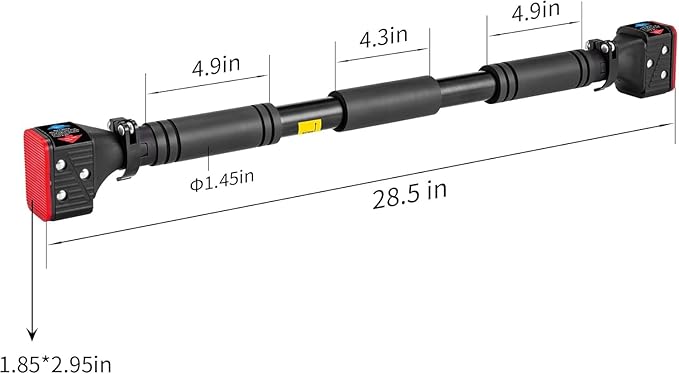 leikefitness Pull-Up Bar For Door Frame Chin Up Bar Upper Body Workout Adjustable Portable Training Pull-Up Bars Bars without Screw - Adjustable Width Locking Mechanism