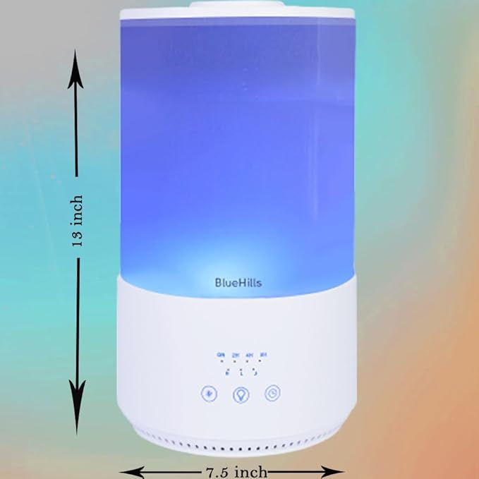 BlueHills Premium 4000 ml Tall Essential Oil Diffuser 4L 4 Liter 50 Hour Run with Remote Timer Aroma Humidifier 1 Gallon Big Capacity High Mist Output for Large Room Huge Size Mood Lights White T401