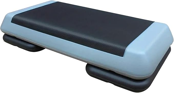 Adjustable Workout Aerobic Exercise Step Platform, Fitness & Exercise Step Platform with 2/4 Stackable Risers for Home Gym Cardio Training(Grey/Red)