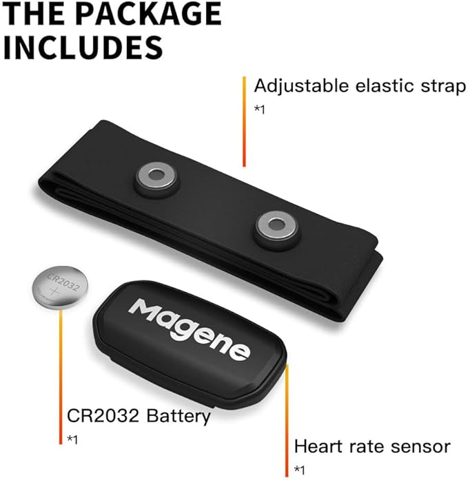 Magene H303 Heart Rate Monitor, Heart Rate Sensor Chest Strap, Protocol ANT+/Bluetooth, Compatible with iOS/Android APPs