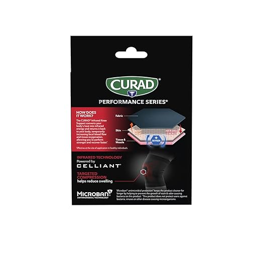 CURAD Performance Series IRONMAN Infrared Knee Support, Elastic Knee Sleeve for Pain Management, Compression Support for Enhanced Recovery and Performance, Powered by CELLIANT Technology, Small/Medium