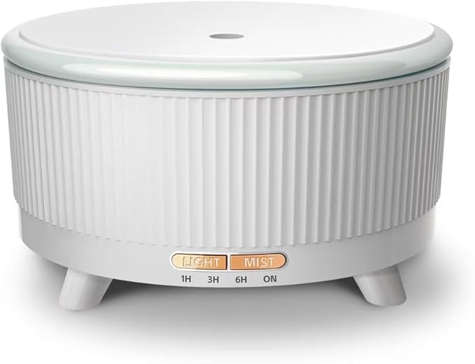 Essential Oil Diffusers for Home 500ml,Aromatherapy Diffusers for Essential Oils Large Room with 7 Colors Lights & 3 Mist Mode Waterless Auto Off,Cool Mist Humidifiers for Decor S-White