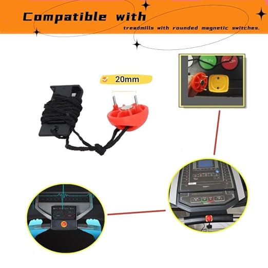 Universal Treadmill Safety Key Magnet Replacement Round Insert Style,Compatible with Proform Weslo Golds Gym Freemotion and Healthrider Treadmill