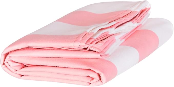 Dock & Bay Beach Towel - Quick Dry, Sand Free - Compact, Lightweight - 100% Recycled - Includes Bag - Cabana - Light Pink - Large (160x90cm, 63x35)