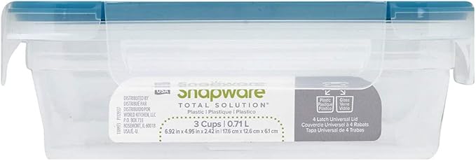 Snapware Total Solutions (10-Pack, 3 Cup) Plastic Food Storage Containers Set, Airtight & Leakproof Locking BPA-Free Lids Tupperware, Freezer Dishwasher Microwave Safe