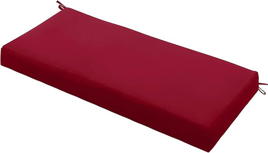 Outdoor Bench Cushion Waterproof 36"x14", Fade-Resistant Patio Furniture Replacement Pad with Ties - Also Fits Indoor Entryway Bench or Window Seat, Burgundy