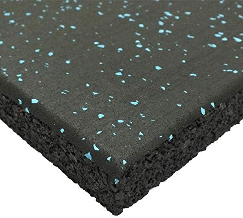 Genaflex Pro Heavy Duty Thick Rubber Gym Floor Tiles High Density Shock Absorbent Laminated Deadlift Mats - 1" Thick X 20" W X 20" L - 2.7 Sq. Ft.