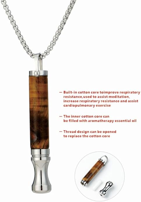 Breathe Free Necklace for Anxiety & Stress Relief, Classic Breathing Tool for Meditation, Mindfulness, and Relaxation – Portable Calm Necklace for Adults, Wellness Gift