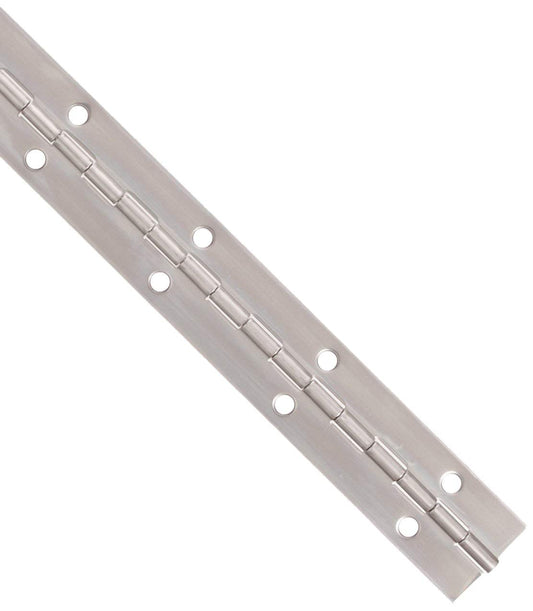Stainless Steel Continuous Hinge with Hole, Bright Annealed Finish (7 Feet Long, 2 Inches Wide)