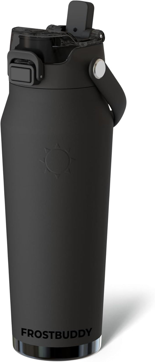 Frost Buddy 24oz Insulated Water Bottle with Straw & Chug Lid | Leak-Proof Stainless Steel | 24-Hours Cold | Sweat-Proof, Cup Holder Friendly | Ideal for Gym, Travel, Sports & Everyday Hydration