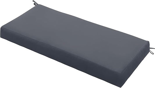 Outdoor Bench Cushion Waterproof 36"x14", Fade-Resistant Patio Furniture Replacement Pad with Ties - Also Fits Indoor Entryway Bench or Window Seat, Dark Grey