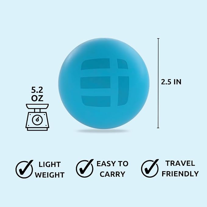 Massage Lacrosse Balls for Myofascial Release, Trigger Point Therapy Ball Set, Foot Massage Ball Roller for Plantar Fasciitis, Yoga Deep Tissue, Physical Therapy Balls Hard Rubber 2 Pack (Blue)