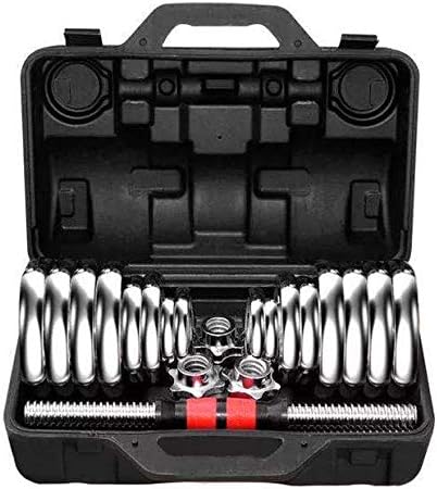 Cast Iron Adjustable Dumbbell Barbell Set (110LB/66LB/44LB), Weight with Connecting Rod 2 in 1 Home Body Workout Exercise Equipment for Men and Woman…