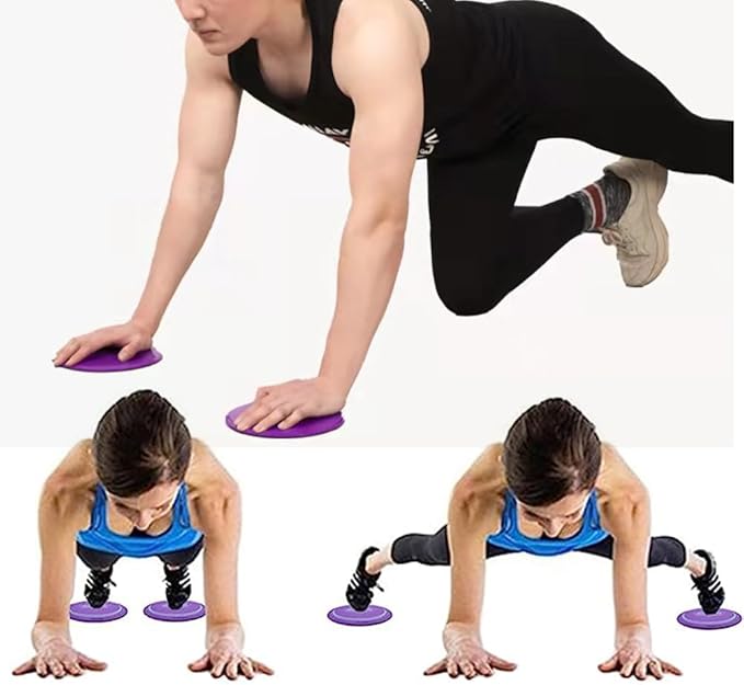 Core Sliders for Working Out Core Sliding Discs Exercise Glider Discs Dual Sided Exercise Discs Fitness Equipment for Women Men Teens Abs and Core Home Travel Exercise Sliders 2 Pack Red and Purple