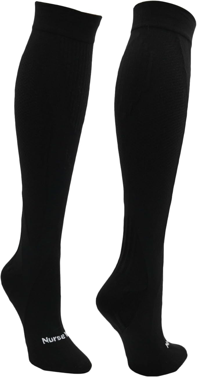 Compression Socks - Unisex, 20-30mmHg, Black, Solid, Medical Compression, Nurses, Athletes, Active Individuals