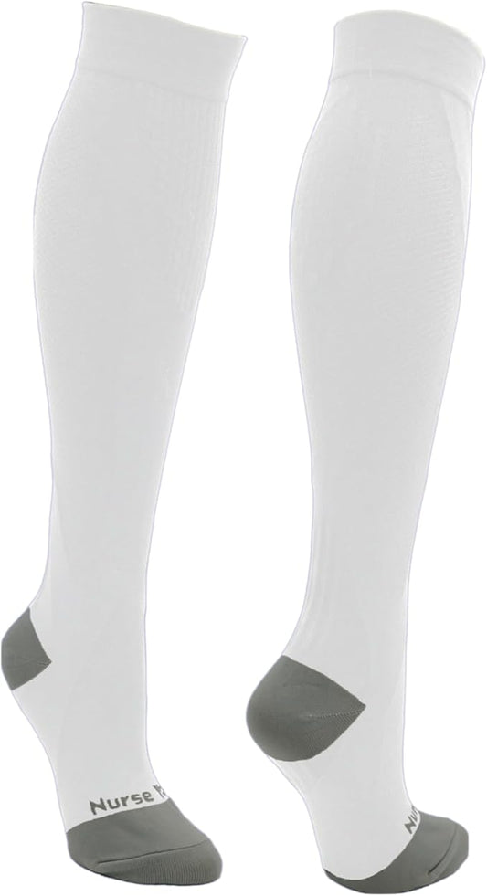 Compression Socks for Nurses - Women & Men - 20-30mmHg Graduated Compression, Zero-Toe Compression, For Medical Staff, Nursing, Athletic Support Such As Running, Cycling, Hiking - 1 Pair