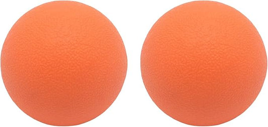 Hard Lacrosse Ball Massage Ball Therapy. Firm Trigger Point Massager Tool for Deep Tissue Yoga Physiotherapy Myofascial Release Muscle Relax Plantar Fasciitis Pain Relief (2 Pack) (Orange)