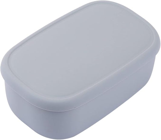 BLUE GINKGO Nesting Silicone Containers - Large Silicone Food Storage Container | BPA Free, Airtight, Dishwasher and Freezer Safe (47.5 oz) - Grey
