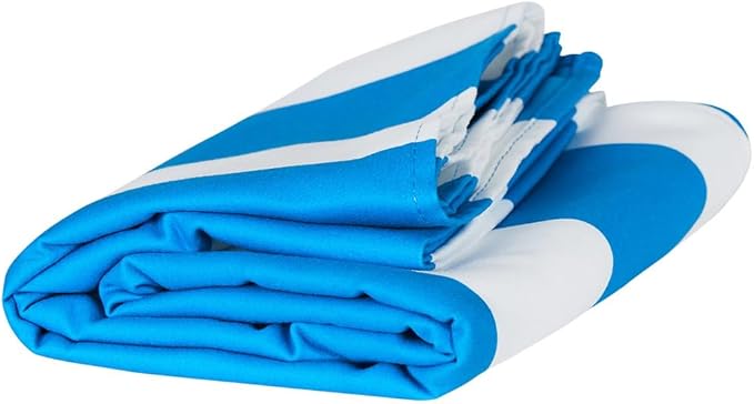 Dock & Bay Beach Towel - Quick Dry, Sand Free - Compact, Lightweight - 100% Recycled - Includes Bag - Cabana - Blue - Extra Large (200x90cm, 78x35)