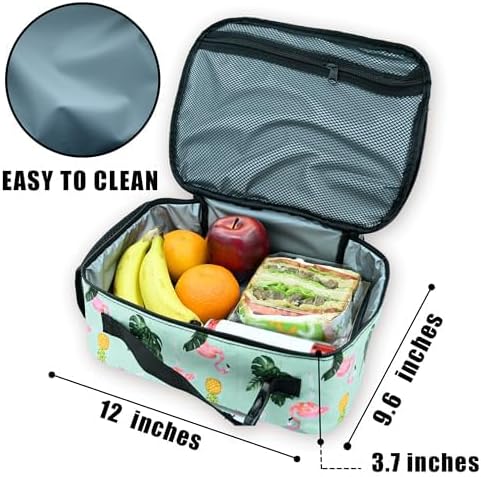 Flamingos Lunch Bag Insulated Reusable Lunch Box Kids Girls Boys Cooler Thermal Tote Bag For Men Women School Work Picnic