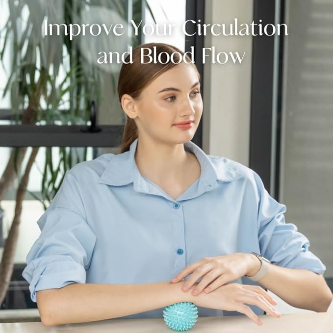 Tumaz Massage Ball & Foot Roller 3-in-1 Set with Spiky Ball, Lacrosse Ball, Massage Roller - Ergonomic Design to Relieve Plantar Fasciitis, Foot Massager for Deep and Superficial Muscle Pain