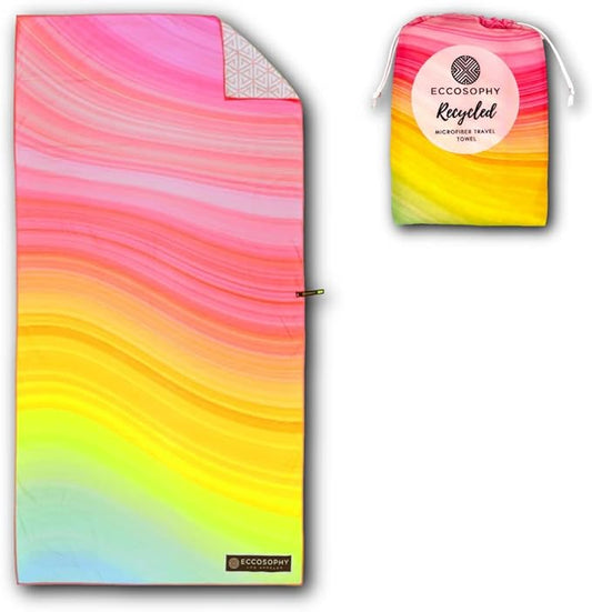 ECCOSOPHY Microfiber Beach Towel - Sand Free Towels are Quick Dry, Light Weight, Super Absorbent - Perfect Pool, Travel, Cruise, Camping Essentials - Oversized Extra Large for Adults 71x35 in