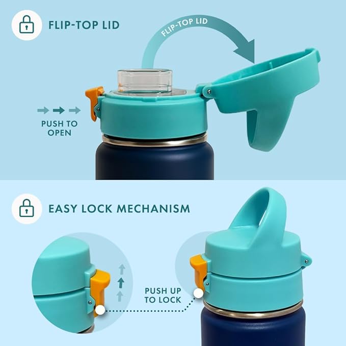 22oz Insulated Stainless Steel reusable hydration Water Bottle with chug lid for sports and healthy lifestyle - leakproof lid, Sweat-proof BPA Free to Keep Beverages Cold or Hot (Blush Pink)