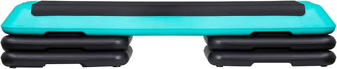 ZENY 43'' Exercise Aerobic Step Platform, Adjustable Fitness Stepper with 4 Stackable Risers, Aerobics Stepper Workout Stepper for Home Gym Cardio Strength & Training