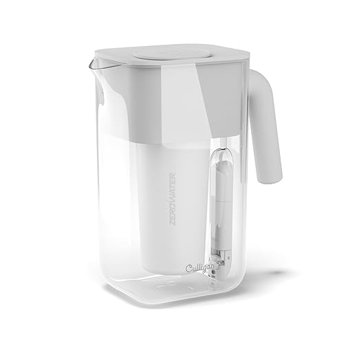 Culligan with ZeroWater Technology 10-Cup Water Filter Pitcher – Includes 5-Stage Advanced Water Filter, IAPMO Certified to Reduce Lead, Total PFAS (Forever Chemicals), Mercury, Fluoride, and Chlorine