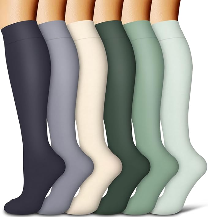 Copper Compression Socks for Women and Men(6 Pairs)-Best Support for Running, Athletic, Nursing, Travel