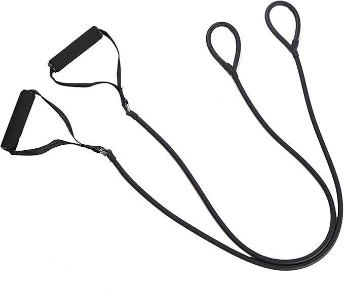 Resistance Band 2 Pack,Exercise Workouts Pull Up Bands Set with Handle Compatible with Billy's Bootcamp Tae Bo Bands Pilates Yoga Strength Training Physio Crossfit.